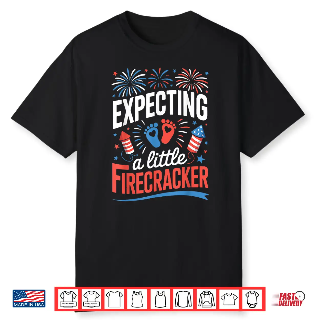 4Th Of July Pregnancy Expecting A Little Firecracker Mom Dad Shirt 4Th Of July Pregnancy Expecting A Little Firecracker Mom Dad Shirt