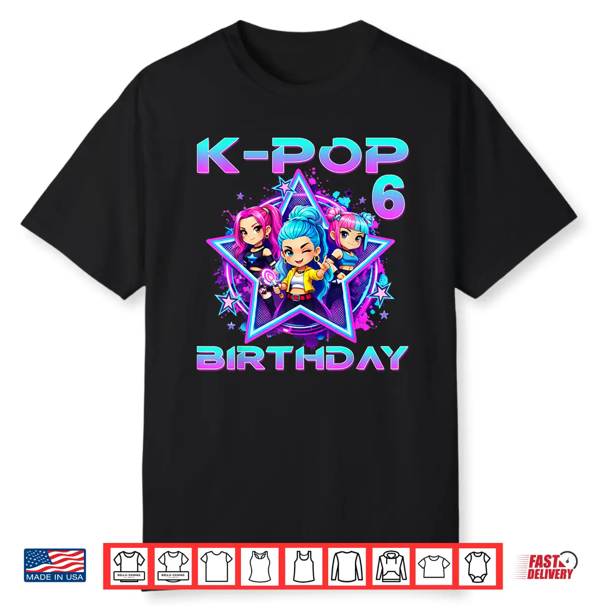 6Th Birthday K Pop 6 Year Old Korean Music Birthday K Pop Shirt 6Th Birthday K Pop 6 Year Old Korean Music Birthday K Pop Shirt