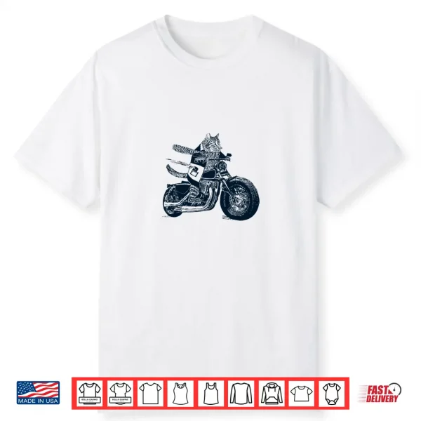 Awesome Conversations Cat On Motorcycle Shirt
