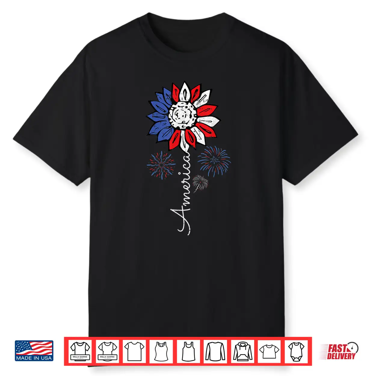 America Sunflower 4Th Of July Independence Day Patriotic Shirt America Sunflower 4Th Of July Independence Day Patriotic Shirt