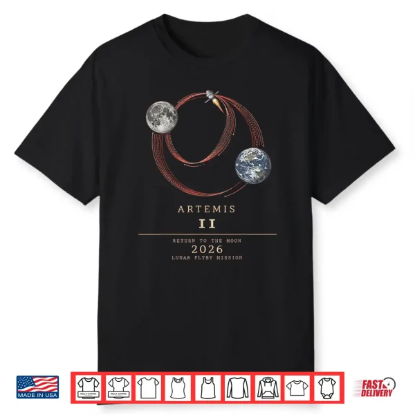 Artemis    Artemis 2   Rocket Launch   Moon Shirt