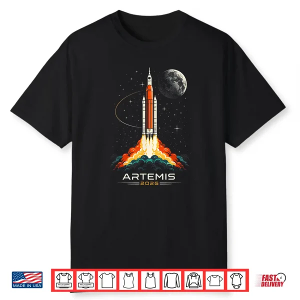 Artemis Ii Space Rocket Launch Mission To The Moon Artemis 2 Shirt