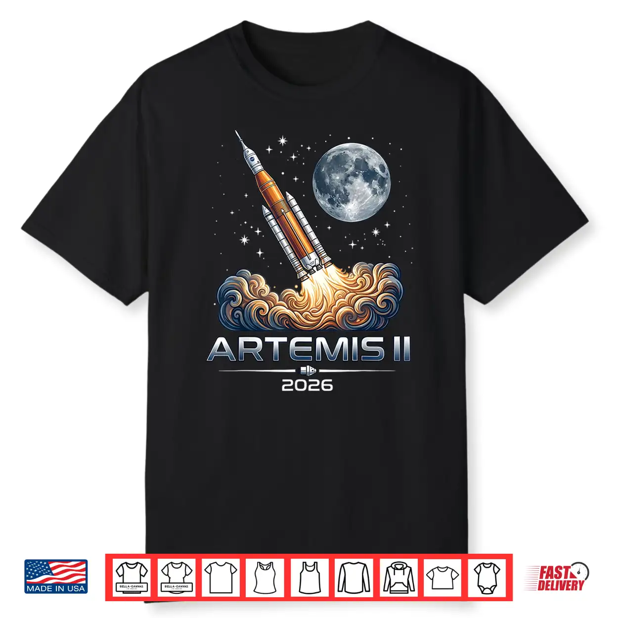 Artemis Two Launch To The Moon Space Mission Twenty Twenty Six Shirt Artemis Two Launch To The Moon Space Mission Twenty Twenty Six Shirt