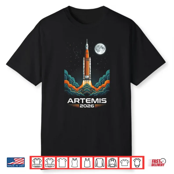 Artemis Two Twenty Twenty Six Rocket Launch Mission To Moon Shirt