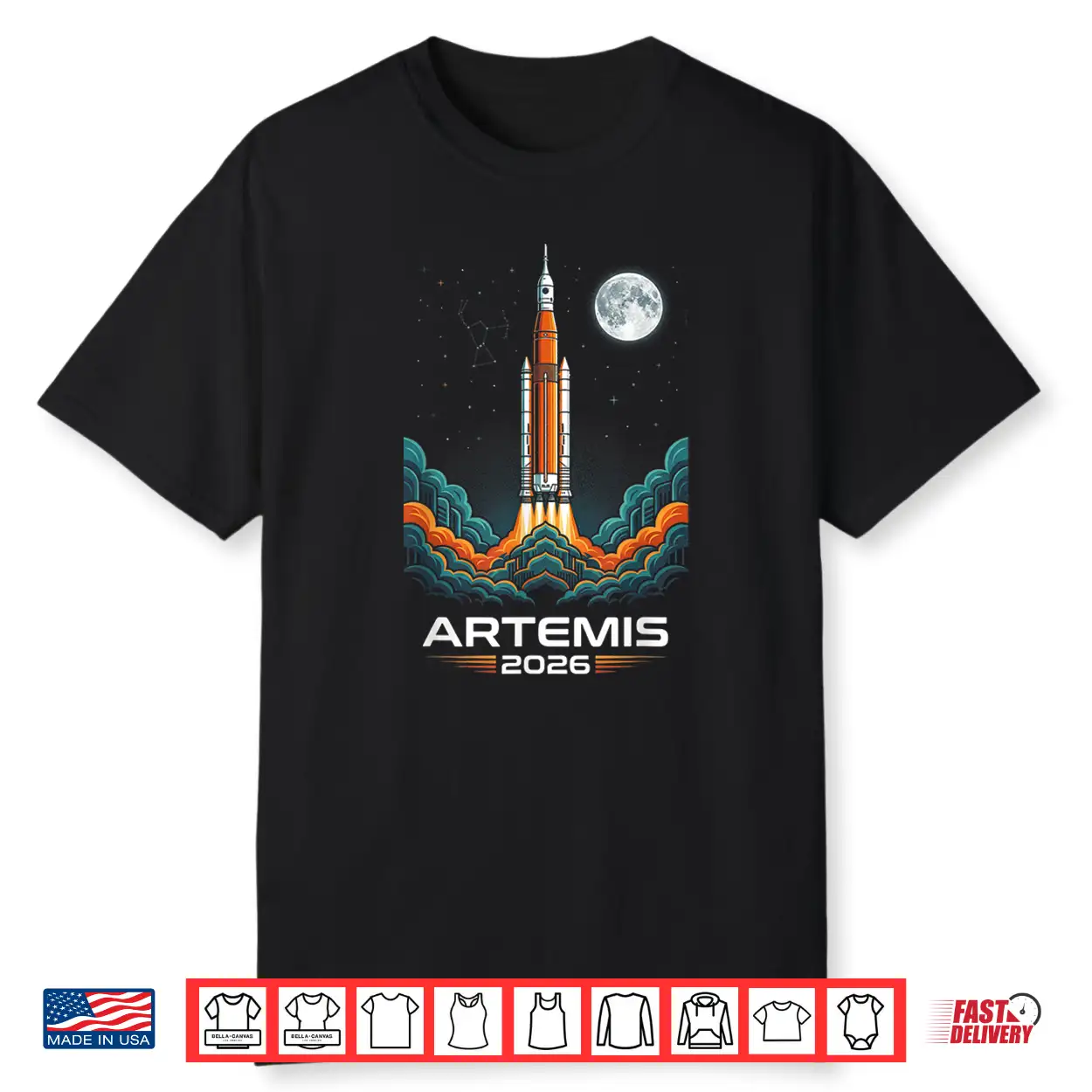 Artemis Two Twenty Twenty Six Rocket Launch Mission To Moon Shirt Artemis Two Twenty Twenty Six Rocket Launch Mission To Moon Shirt