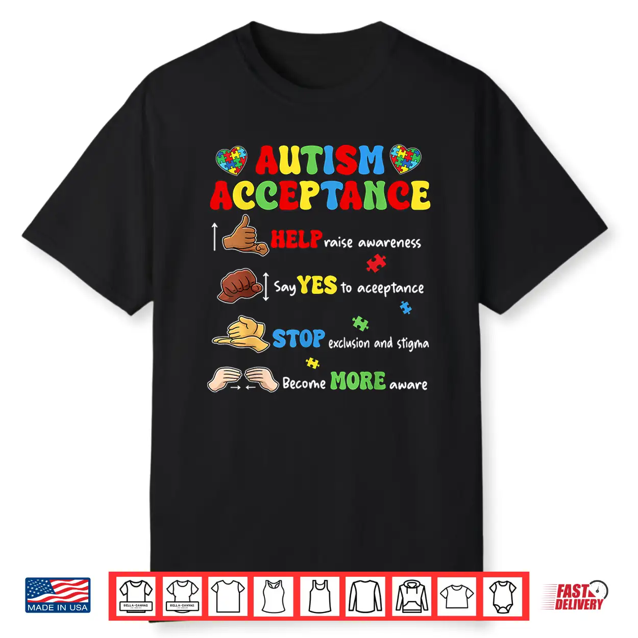 Autism Awareness Acceptance Hand Sign Language Sped Teacher Shirt Autism Awareness Acceptance Hand Sign Language Sped Teacher Shirt