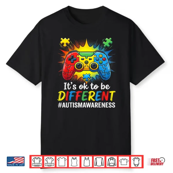 Autism Awareness Gamer Puzzle Autism Blue Support Shirt
