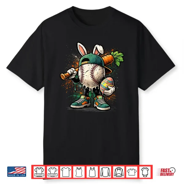 Baseball Drip Boys Easter Bunny Baseball Shirt