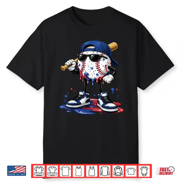 Baseball Drip Ice Cream Apparel Youth Boys Teens Kids Men Shirt