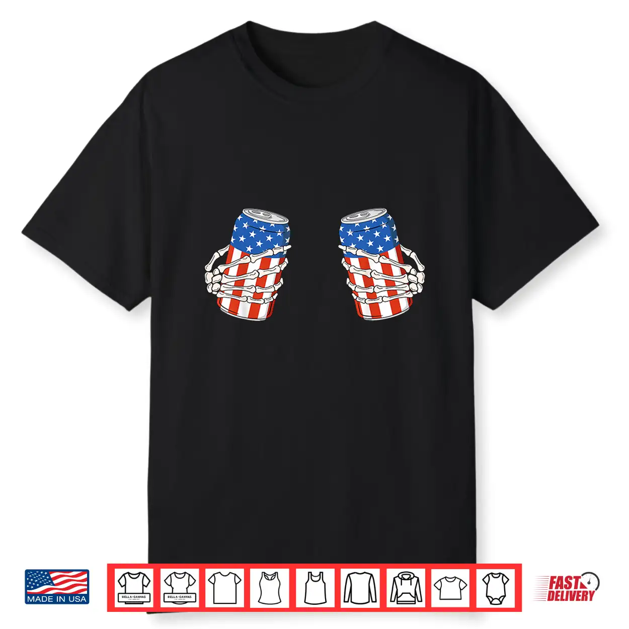 Beer Can Skeleton Hand Funny 4Th Of July American Patriotic Shirt Beer Can Skeleton Hand Funny 4Th Of July American Patriotic Shirt