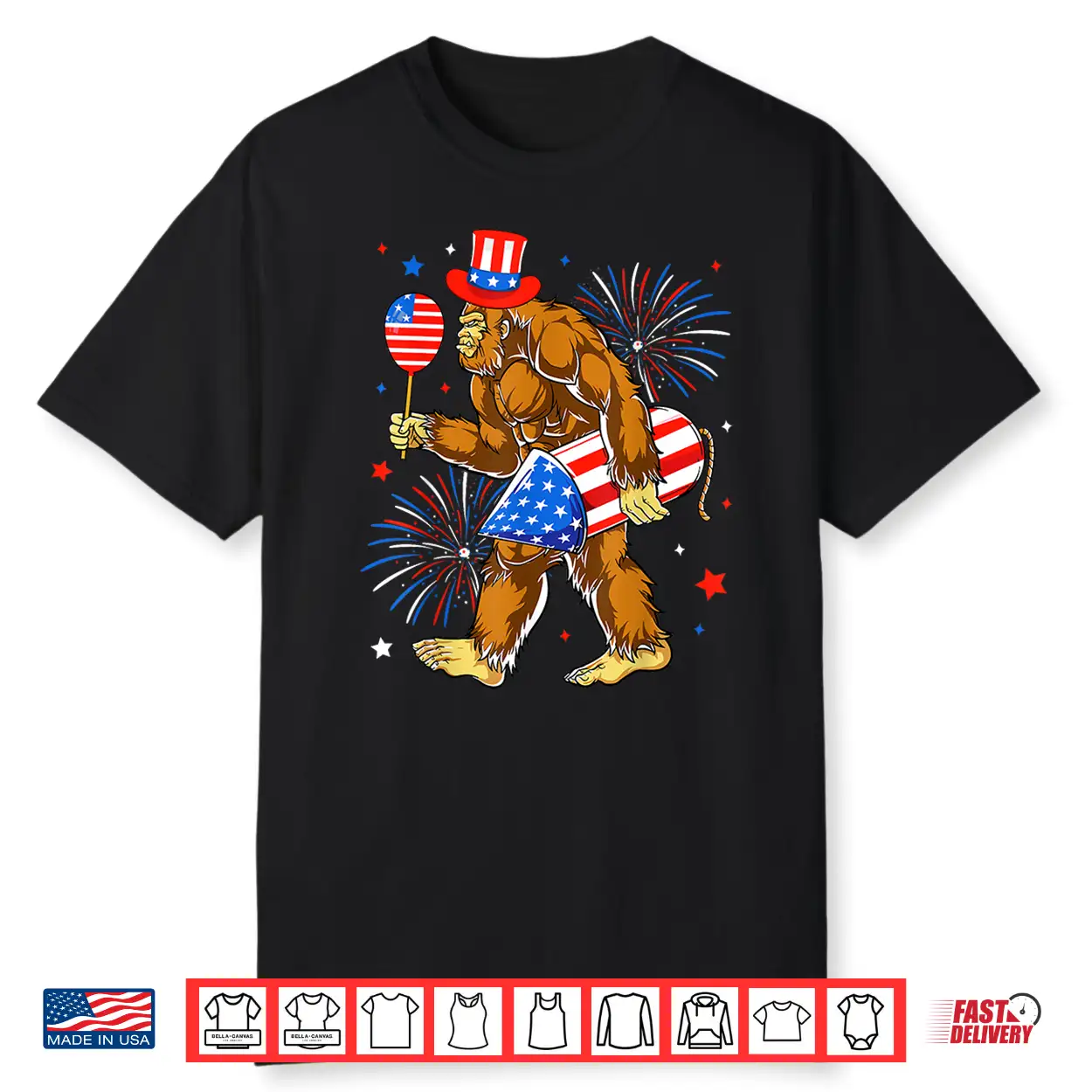 Bigfoot Firework American Flag Bigfoot 4Th Of July Sasquatch Shirt Bigfoot Firework American Flag Bigfoot 4Th Of July Sasquatch Shirt