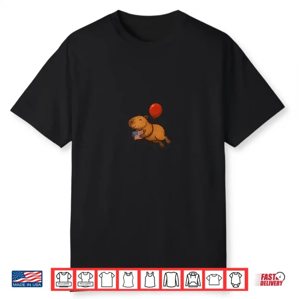 Capybara Red Balloon 4Th Of July Shirt