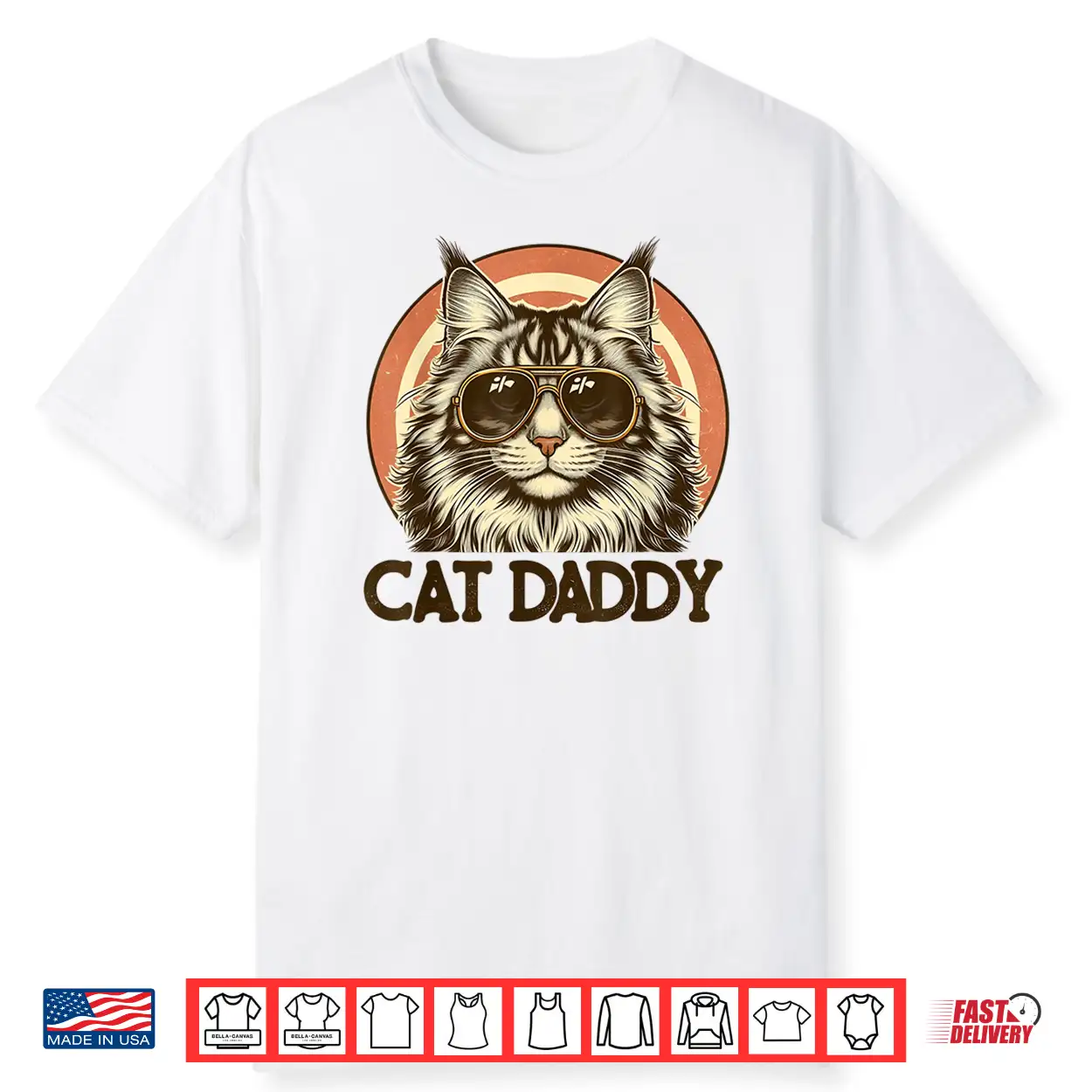 Cat Daddy Cool Maine Coon Cat Father’S Day Retro Cat Dad Shirt Cat Daddy Cool Maine Coon Cat Father’S Day Retro Cat Dad Shirt