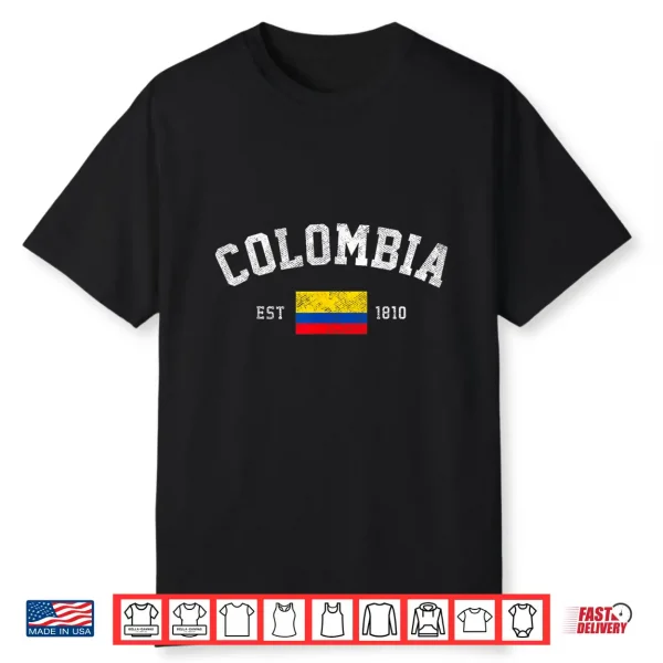 Colombia Est. 1810 Colombian Flag Independence Day Shirt