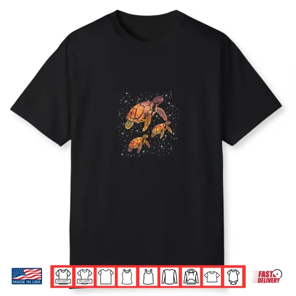Cosmic Sea Turtles Starry Galaxy Shirt