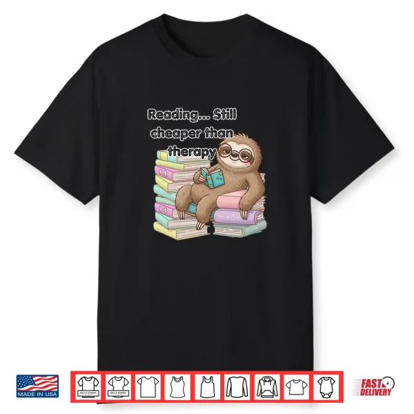 Cozy Sloth Reading Therapy Premium Tri Blend Shirt