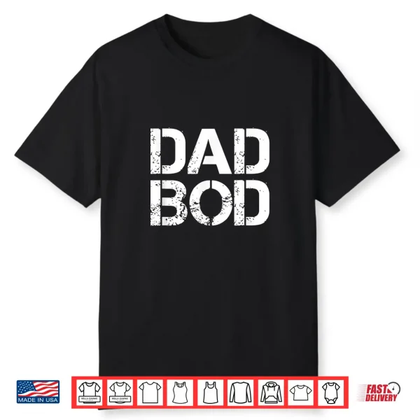 Dad Bod Tshirt Rough Strong 90S Stencil Text (Dark)
