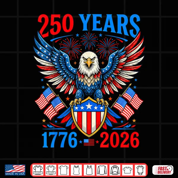 Design 250th Anniversary 250 Years USA 1776 4th of July Patriotic Shirt