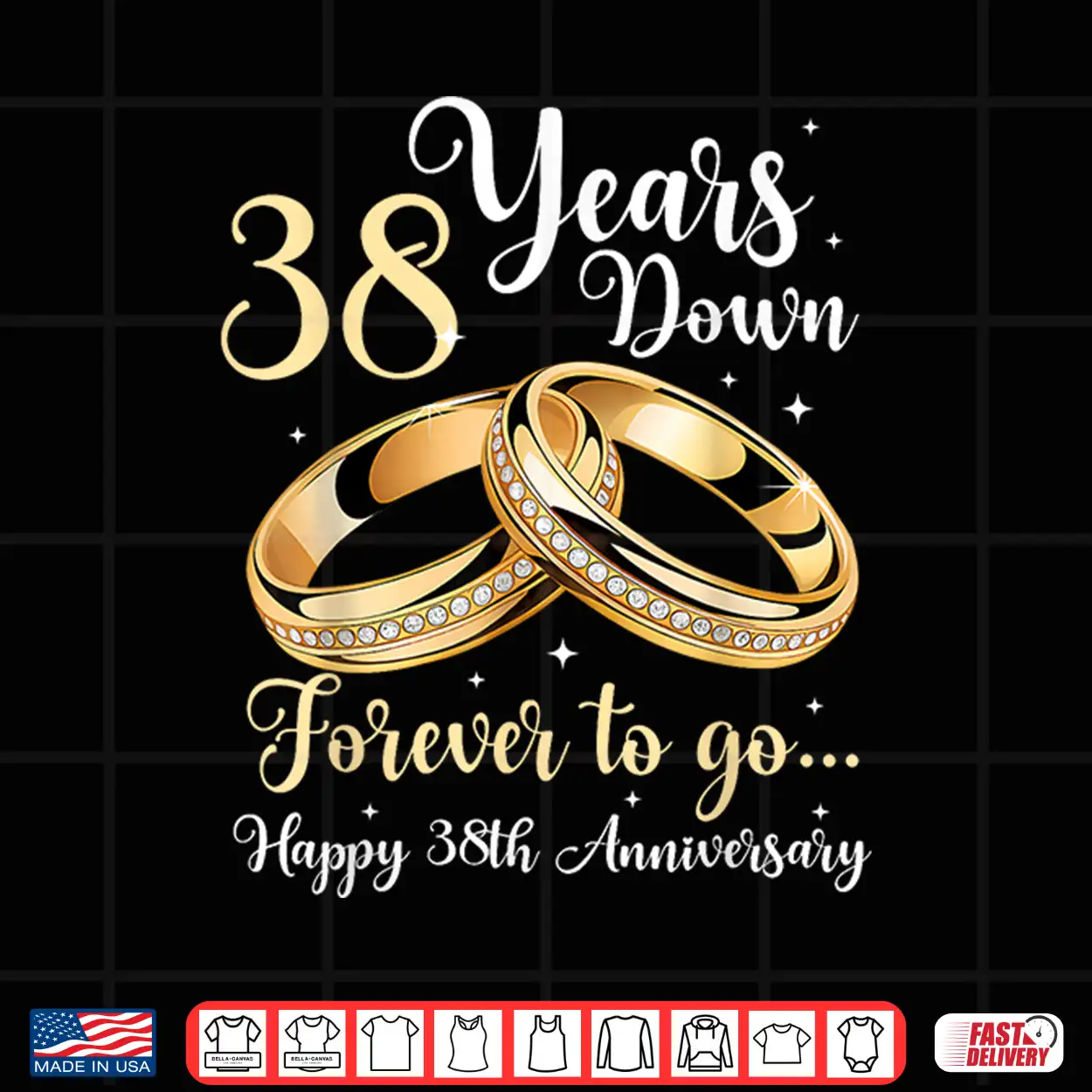 38 Years Down Forever To Go Happy 38Th Anniversary Couples Shirt 38 Years Down Forever To Go Happy 38Th Anniversary Couples Shirt