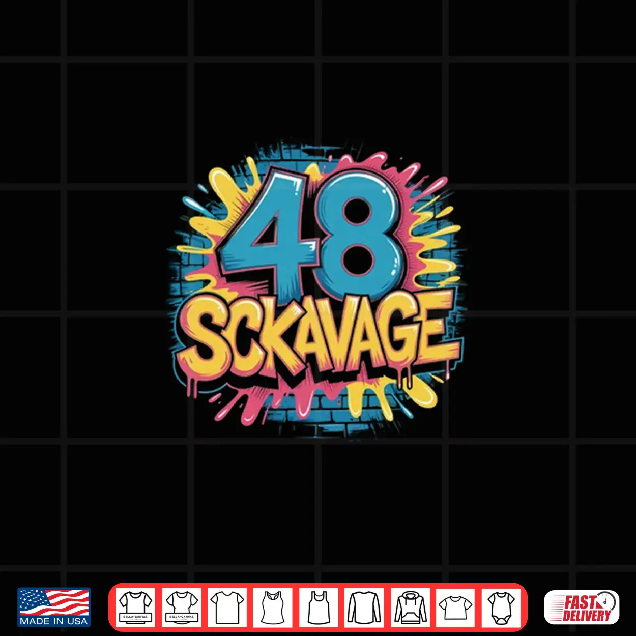 48 Scav Bold Urban Street Art Style Shirt 48 Scav Bold Urban Street Art Style Shirt