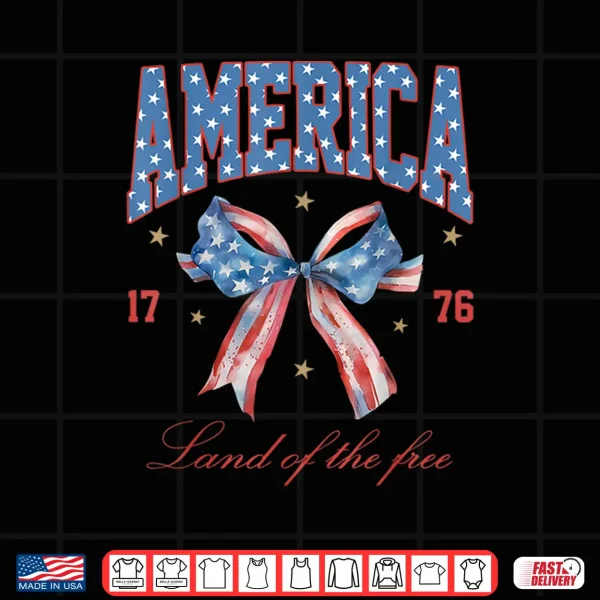 4Th Of July America Coquette Bow Independence Day Patriotic Shirt 4 Design 4th Of July America Coquette bow Independence Day Patriotic Shirt