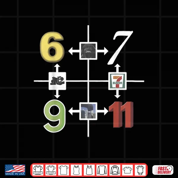 Design 6 9 6 7 7 11 9 11 Meme Funny Sayings Gen Z Humor Meme Shirt