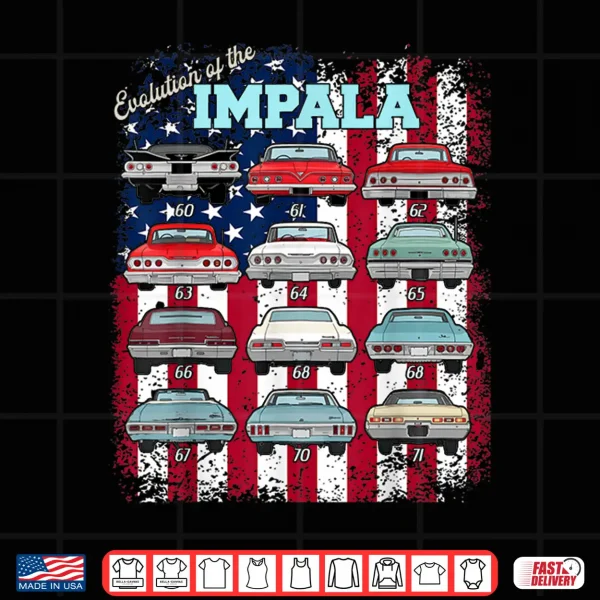 Design 60 61 62 63 64 65 66 67 68 69 70 71 Impala Old School Car Shirt