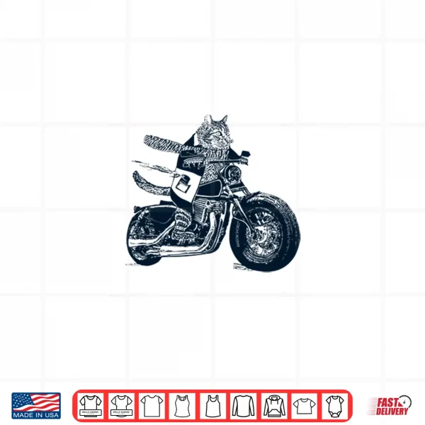 Design AWESOME CONVERSATIONS Cat on Motorcycle Shirt