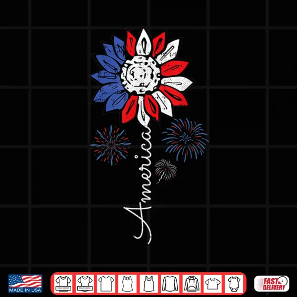 America Sunflower 4Th Of July Independence Day Patriotic Shirt 4 Design America Sunflower 4th Of July Independence Day Patriotic Shirt
