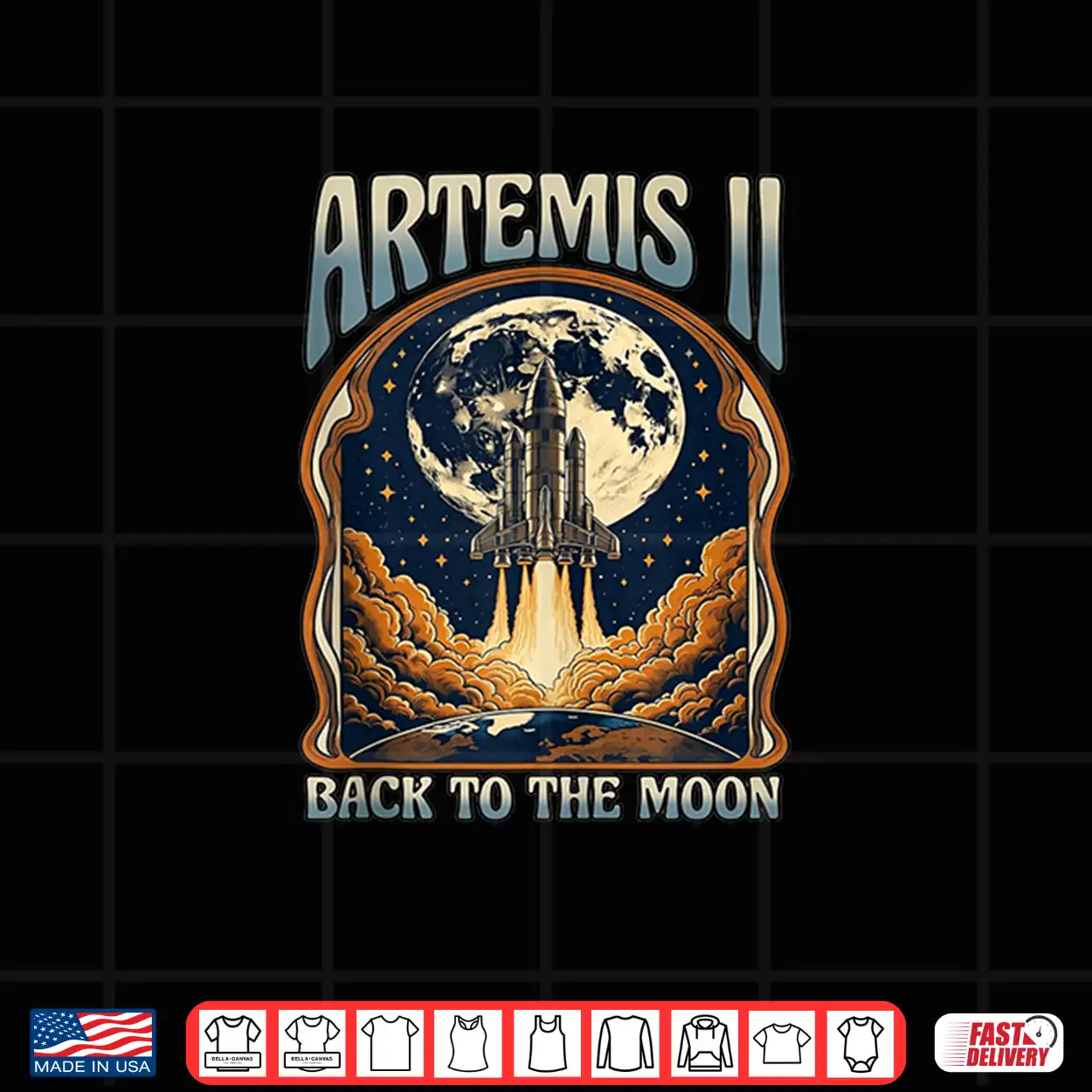 Artemis Ii Back To The Moon Vintage Space Launch Rocket Shirt Artemis Ii Back To The Moon Vintage Space Launch Rocket Shirt