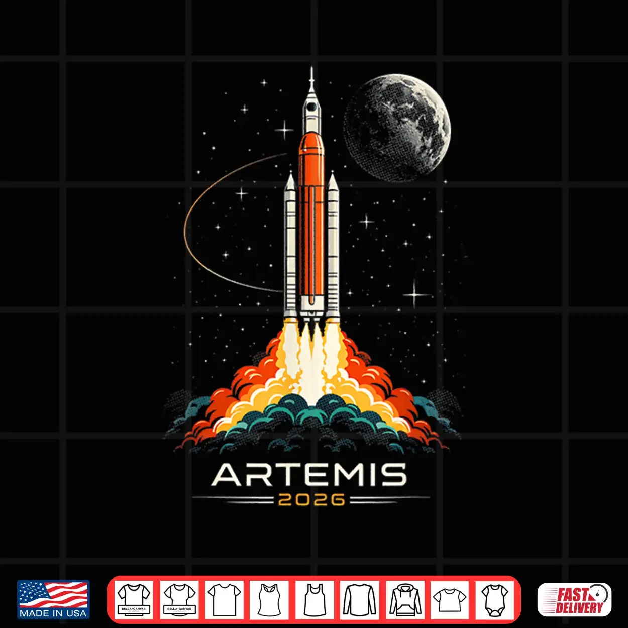 Artemis Ii Space Rocket Launch Mission To The Moon Artemis 2 Shirt Artemis Ii Space Rocket Launch Mission To The Moon Artemis 2 Shirt