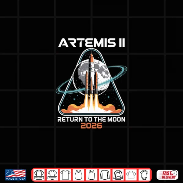 Design Artemis II to The Moon Rocket Launch Space Exploration Shirt