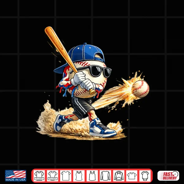 Design Baseball Drip for Boy Ice Cream Drip Baseball Life Style 101 Shirt