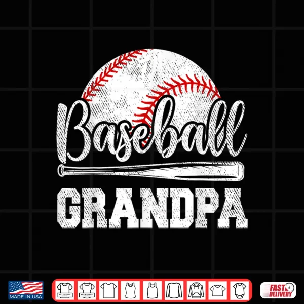 Design Baseball Grandpa Baseball Player Game Day Fathers Day Shirt