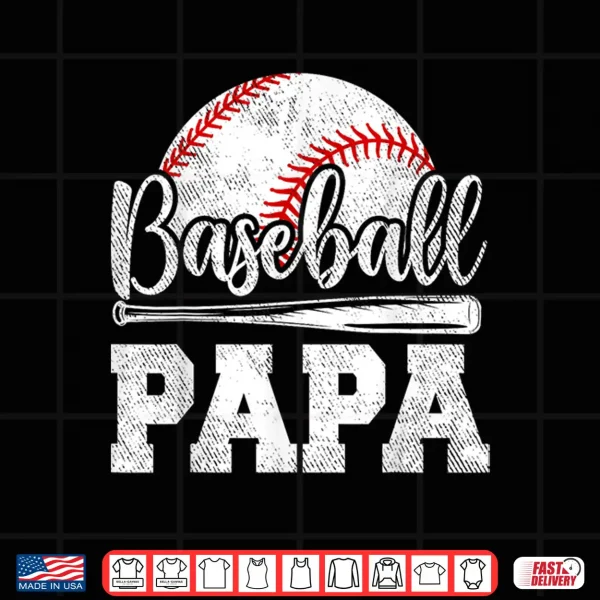 Design Baseball Papa Baseball Player Game Day Fathers Day Shirt