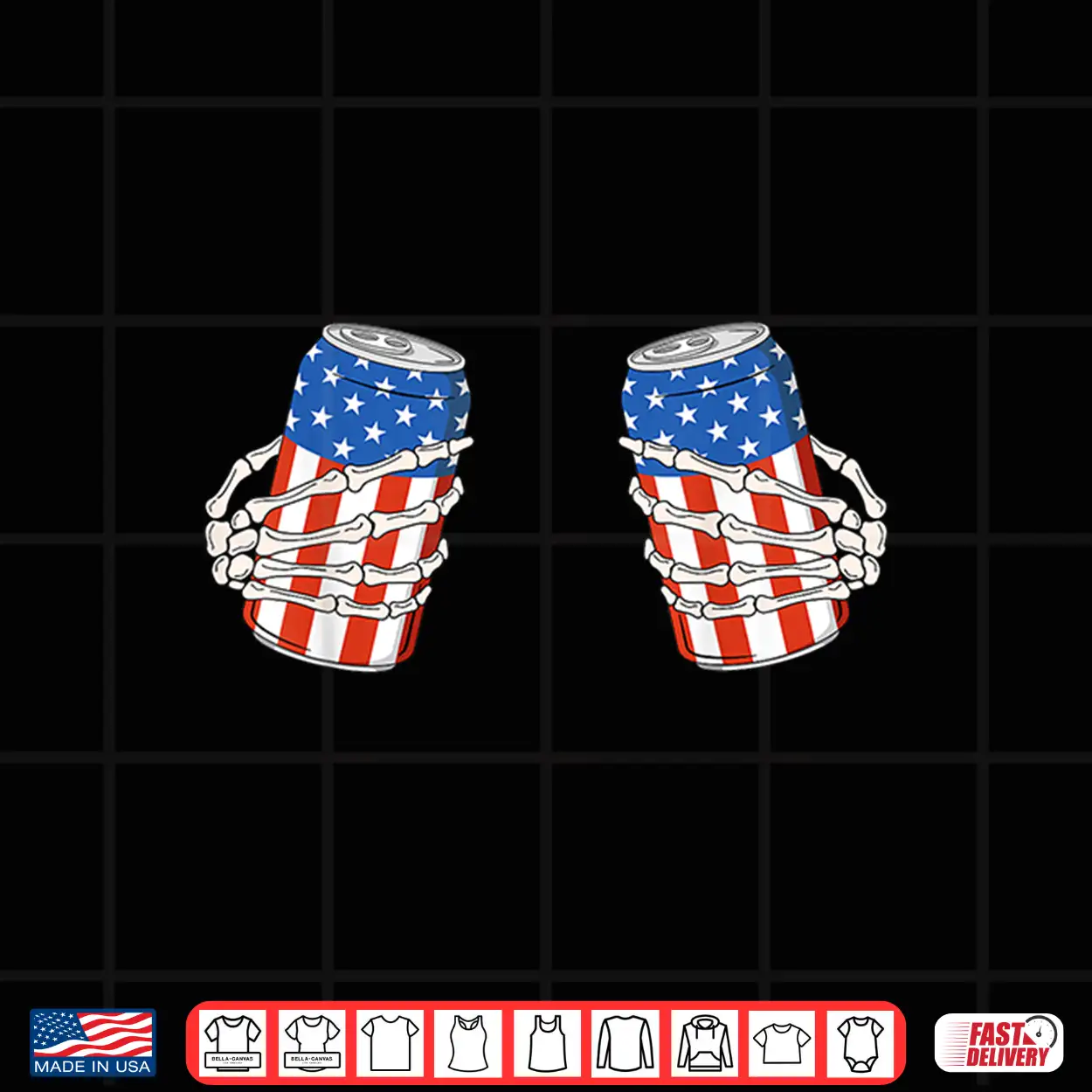 Beer Can Skeleton Hand Funny 4Th Of July American Patriotic Shirt Beer Can Skeleton Hand Funny 4Th Of July American Patriotic Shirt