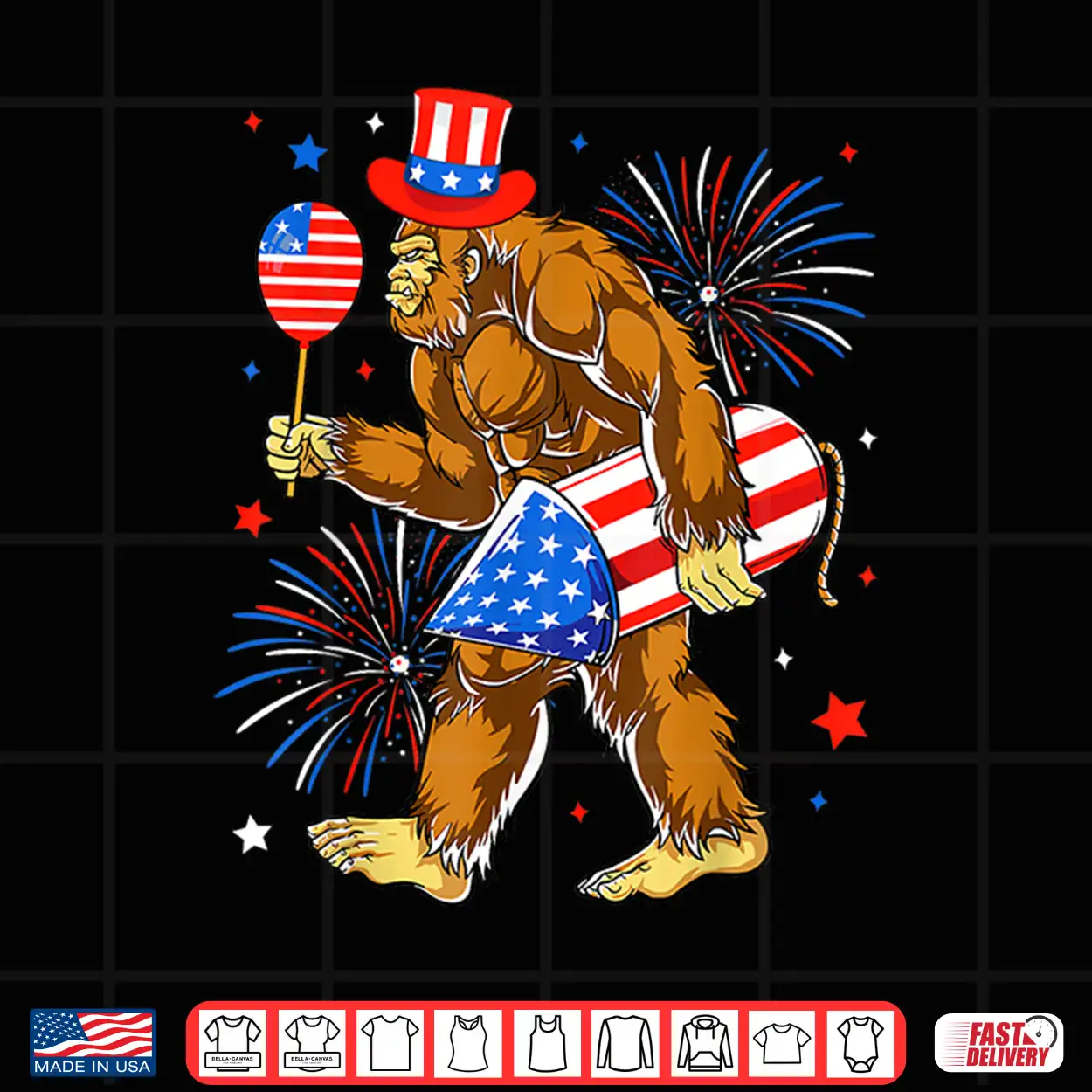 Bigfoot Firework American Flag Bigfoot 4Th Of July Sasquatch Shirt Bigfoot Firework American Flag Bigfoot 4Th Of July Sasquatch Shirt