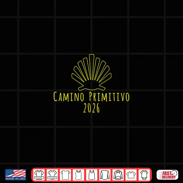 Design Buen Camino de Santiago Primitivo 2026 Camino Scallop Shell Shirt