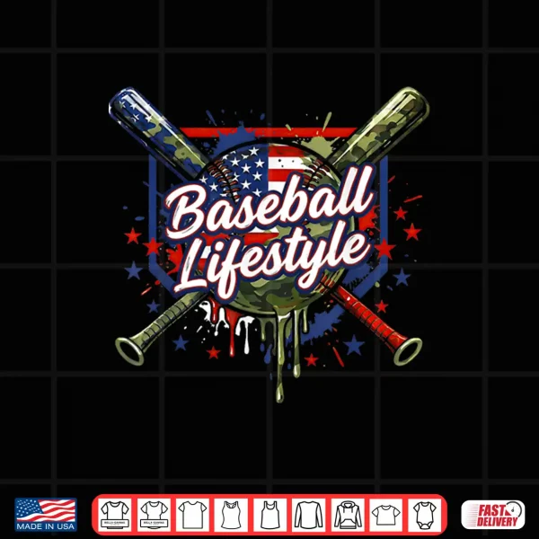 Design Camo Baseball Drip Ice Cream Apparel Youth Baseball Boys Kid Shirt