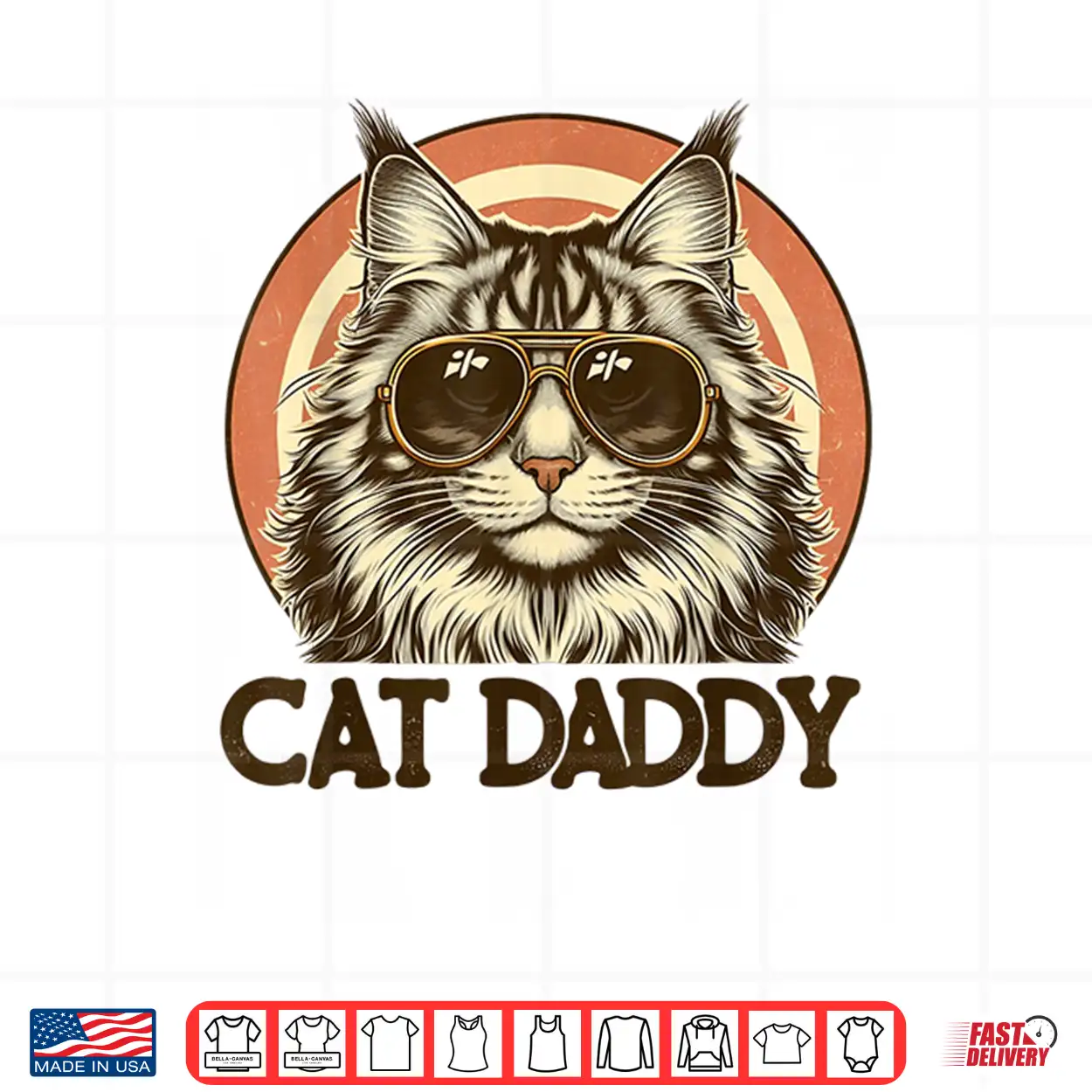 Cat Daddy Cool Maine Coon Cat Father’S Day Retro Cat Dad Shirt Cat Daddy Cool Maine Coon Cat Father’S Day Retro Cat Dad Shirt