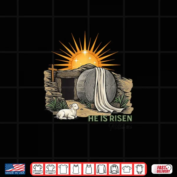 Design Christian He is Risen Design Easter for Girls Teens Women Shirt