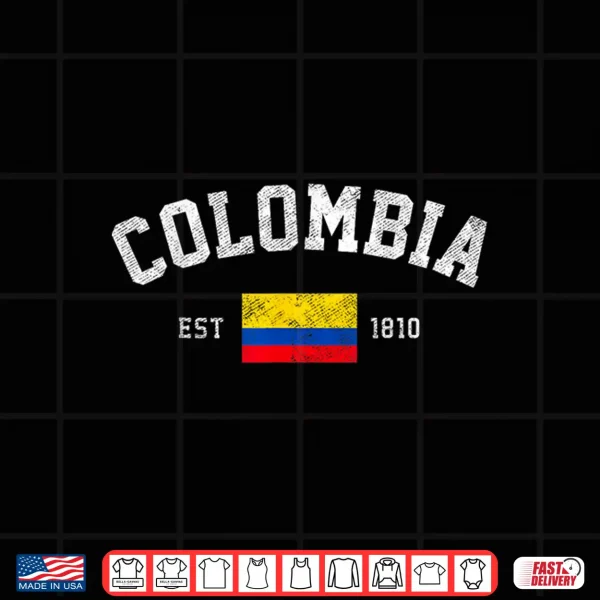 Design Colombia Est. 1810 Colombian Flag Independence Day Shirt