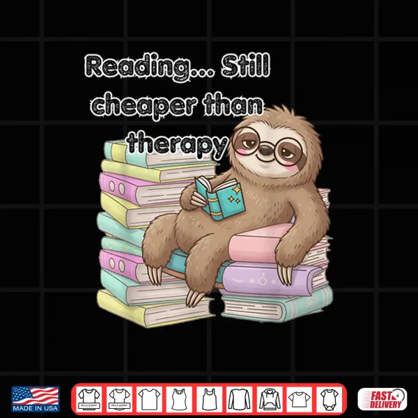 Design Cozy Sloth Reading Therapy Shirt