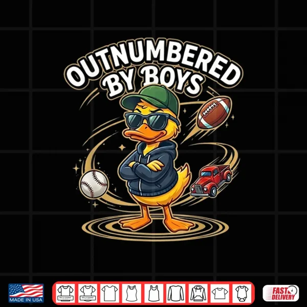 Design Cute Outnumbered By Boys Funny Goose Mothers Day Boy Mama Shirt