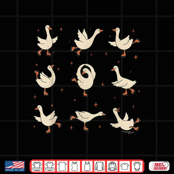 Cute Skating Silly Goose Skater Figure Skating Sport Lover Shirt 4 Design Cute Skating Silly Goose Skater Figure Skating Sport Lover Shirt