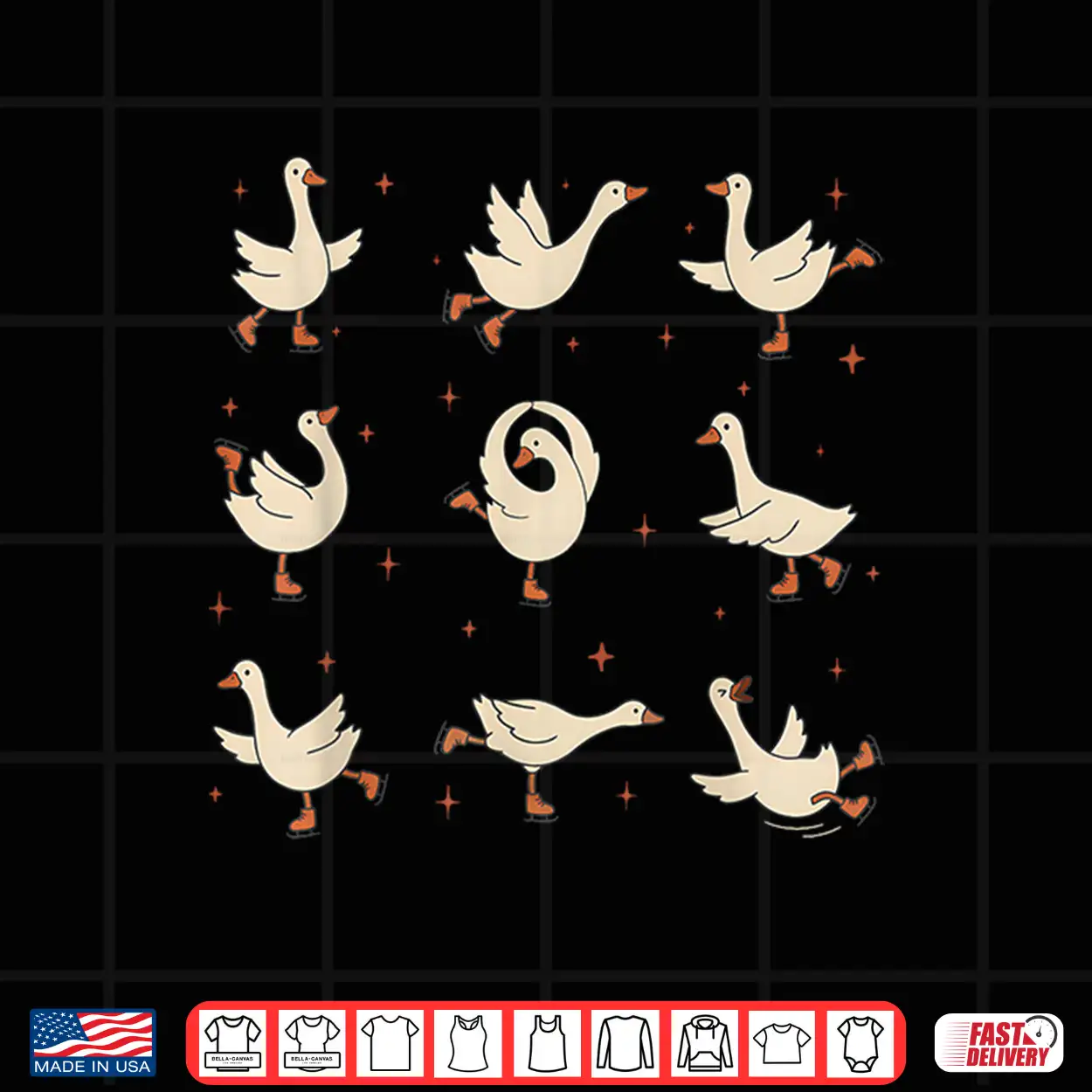 Cute Skating Silly Goose Skater Figure Skating Sport Lover Shirt Cute Skating Silly Goose Skater Figure Skating Sport Lover Shirt