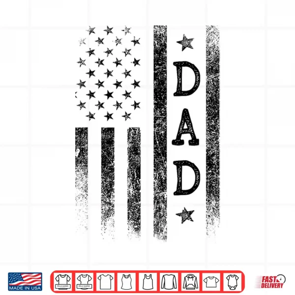 Design Dad Patriotic American USA Flag Fathers Day Dad Shirt