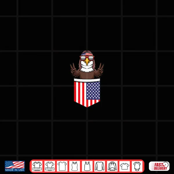 Design Eagle In Pocket Patriotic Independence Day 4th Of July USA Shirt