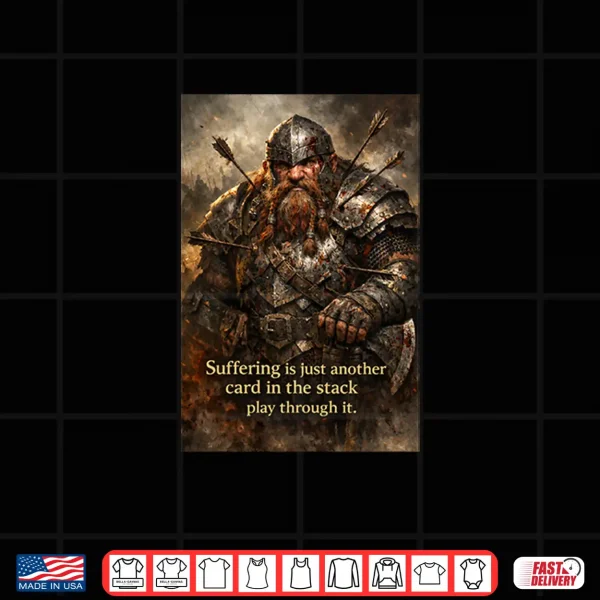 Design Endure the Stack Motivational Fantasy Warrior Design Premium Tri Blend Shirt