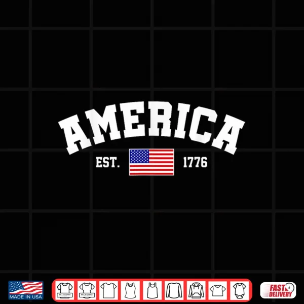 Design Est 1776 Patriotic US American Flag 4th Of July America Shirt
